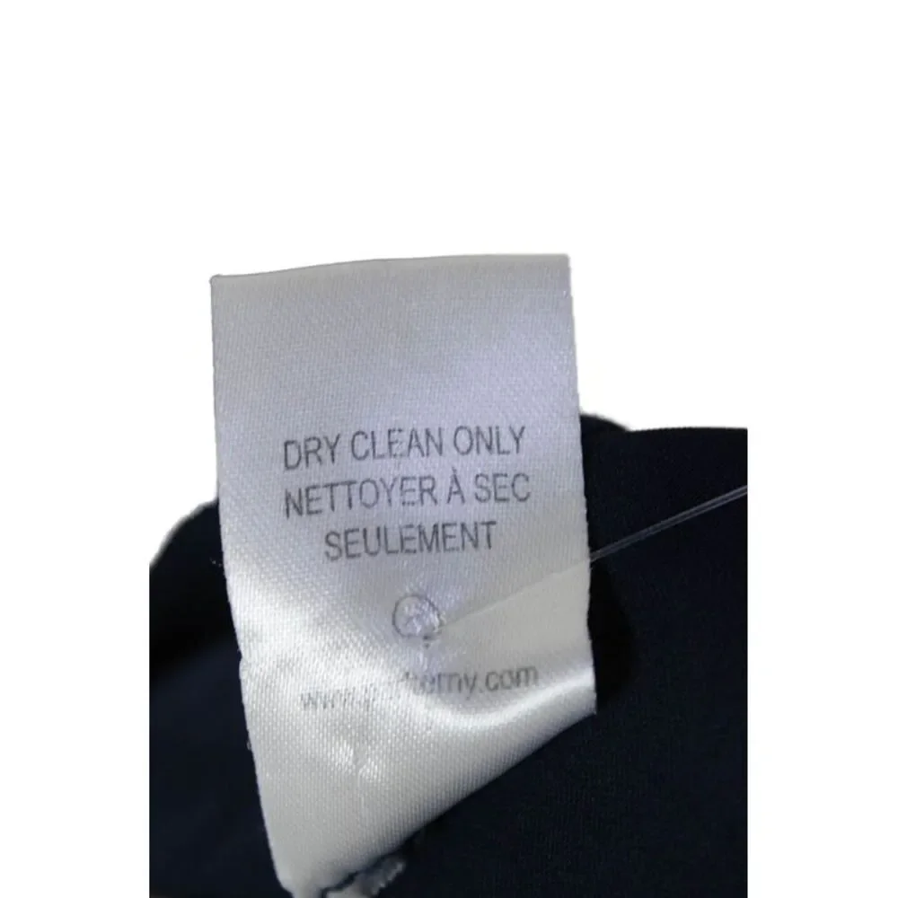 Parker Womens Silk Key Hole Neck Long Sleeves Blouse Navy Blue Size Extra Small - Picture 5 of 6